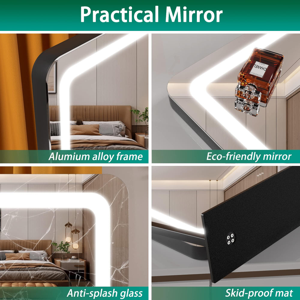 Hasipu vanity mirror 3 color dimmable light modes for different settings