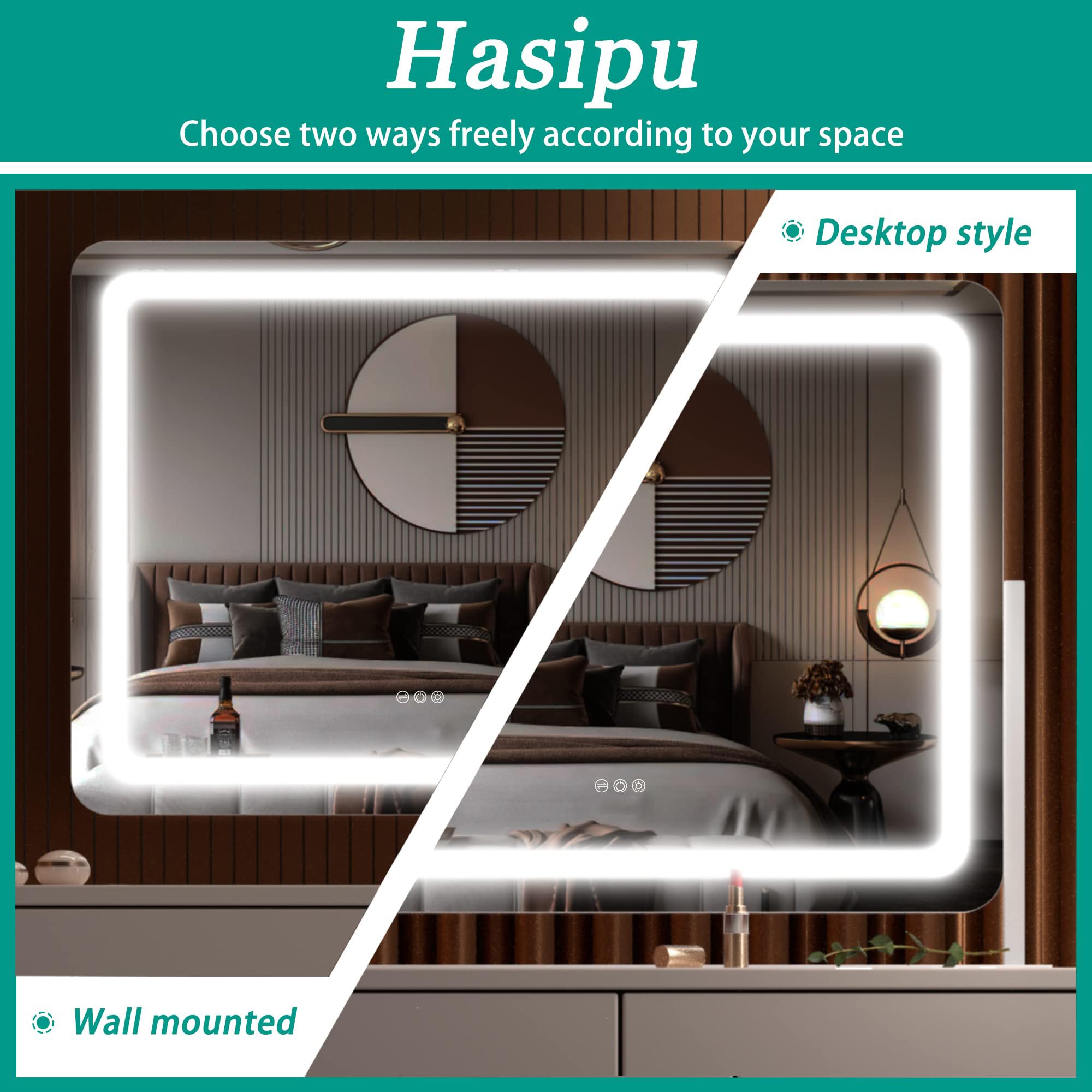 Hasipu vanity mirror 360-degree rotation for flexible makeup angles