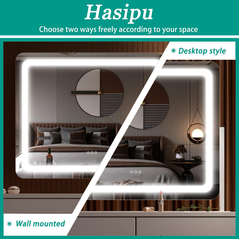 Hasipu vanity mirror 360-degree rotation for flexible makeup angles