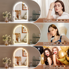 Hasipu vanity mirror arc side angle showing 360 degree rotation for versatile viewing.