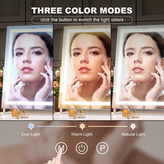 Hasipu vanity mirror brightness control supports adjustable 20% to 100% for tailored ambience