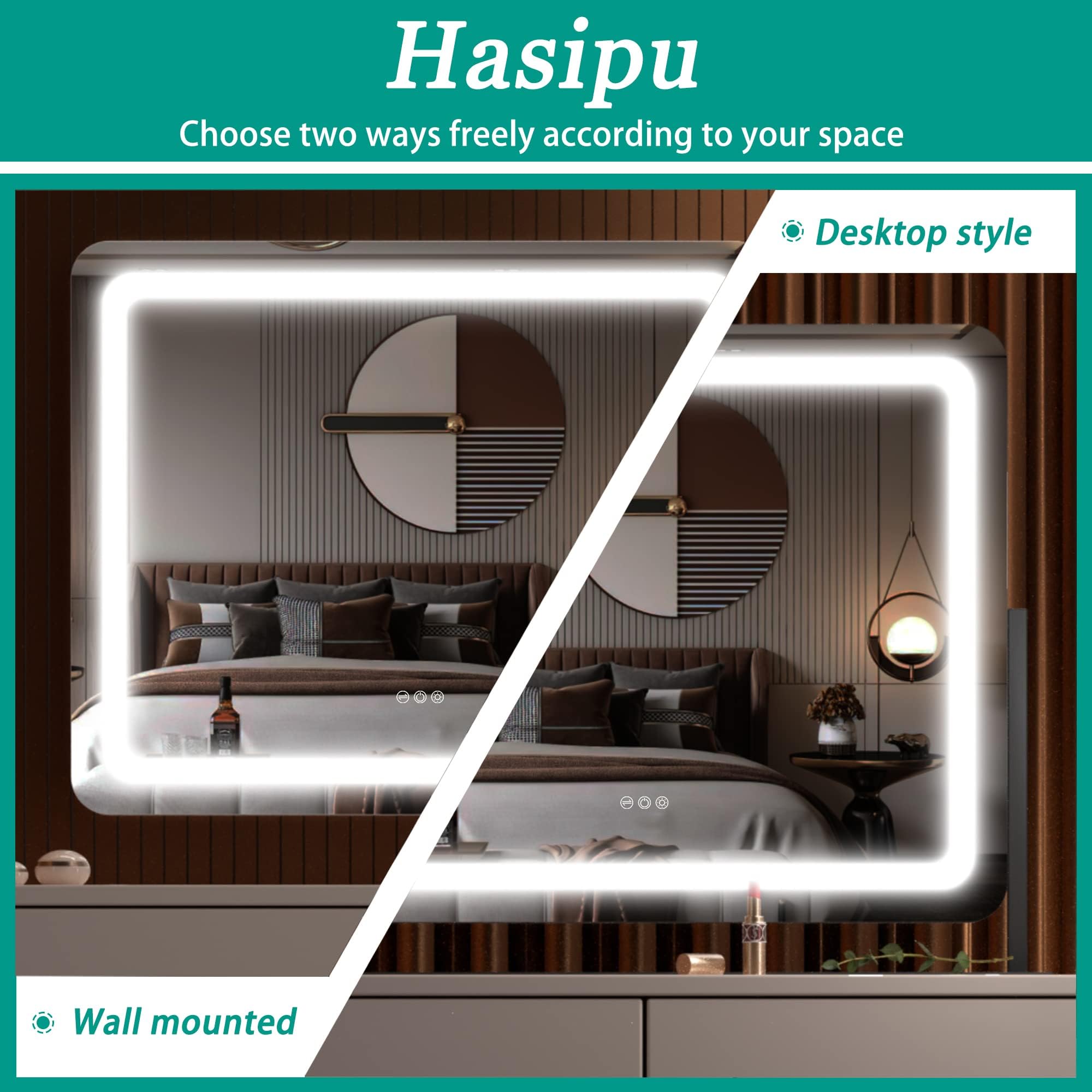 Hasipu vanity mirror desktop or wall mounting for flexible placement