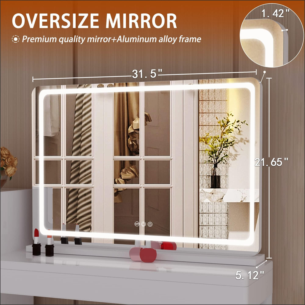 Hasipu vanity mirror with dimmable LEDs for customizable lighting moods.