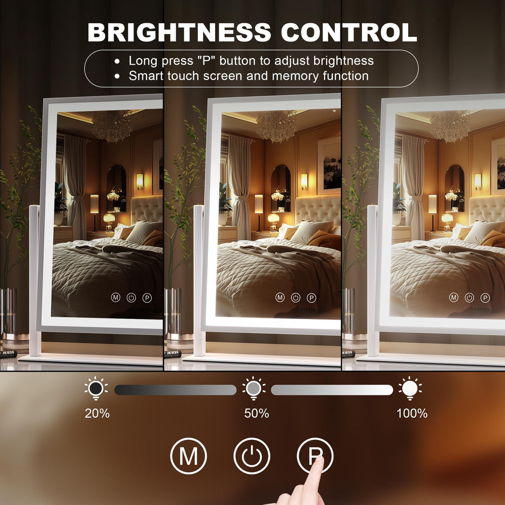 Hasipu vanity mirror offers three color modes for natural, warm, or cool lighting.