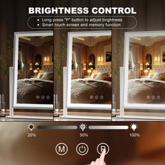 Hasipu vanity mirror offers three color modes for natural, warm, or cool lighting.