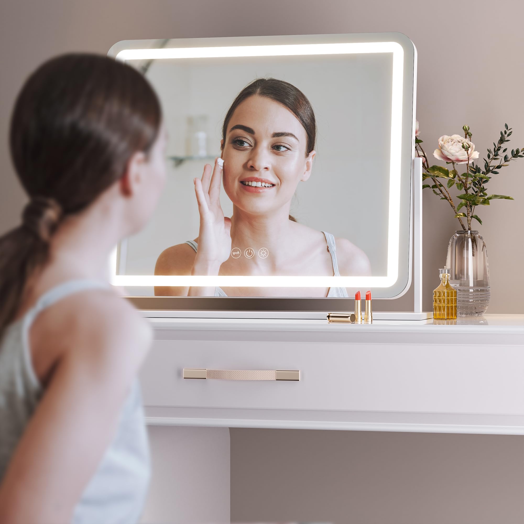 Hasipu vanity mirror remembers your preferred brightness and lighting color
