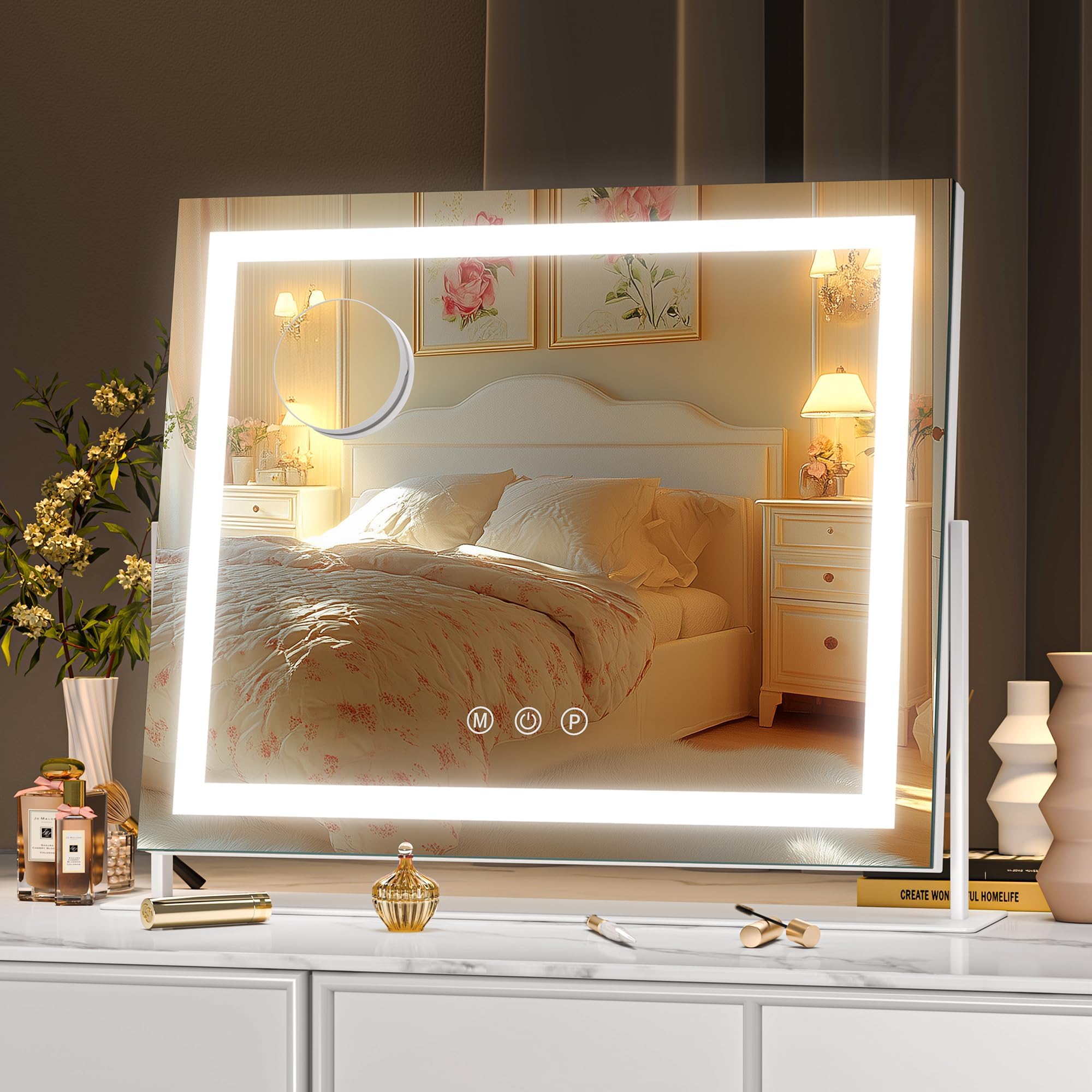 Hasipu vanity mirror memory function recalls your preferred brightness for next use