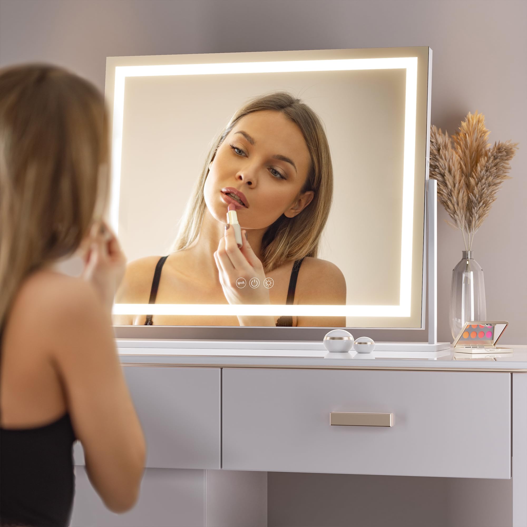 Hasipu vanity mirror premium glass reflection for accurate makeup view