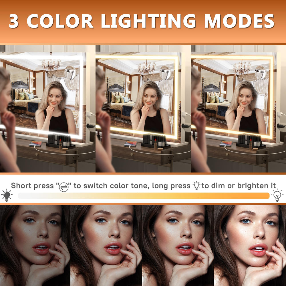 Hasipu vanity mirror smart touch memory keeps your last lighting setup.