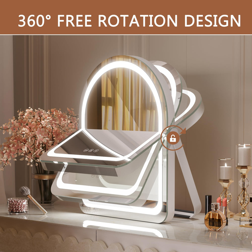 Hasipu vanity mirror smart touch control for quick brightness and color tweaks.