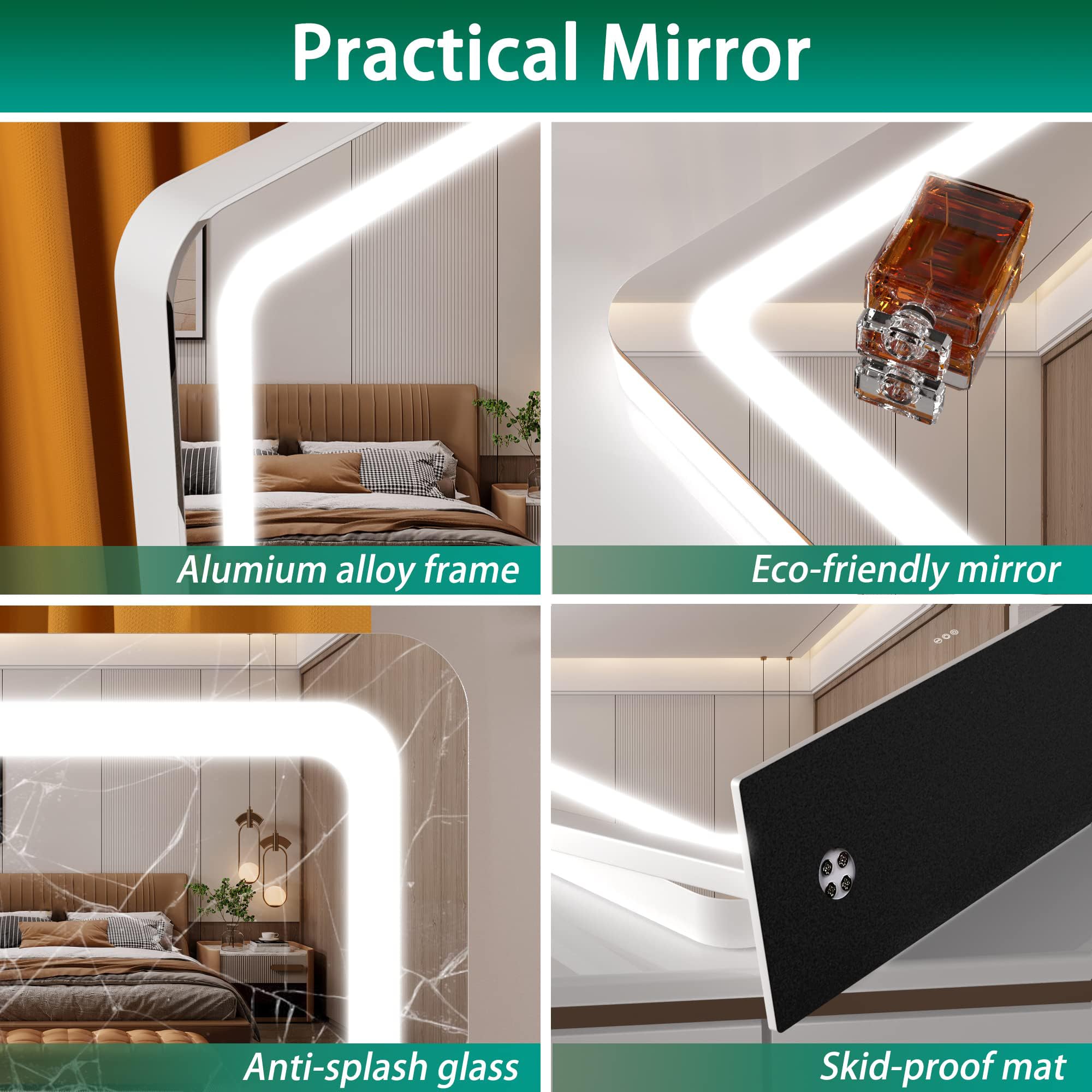 Hasipu vanity mirror USB port for convenient charging while applying makeup