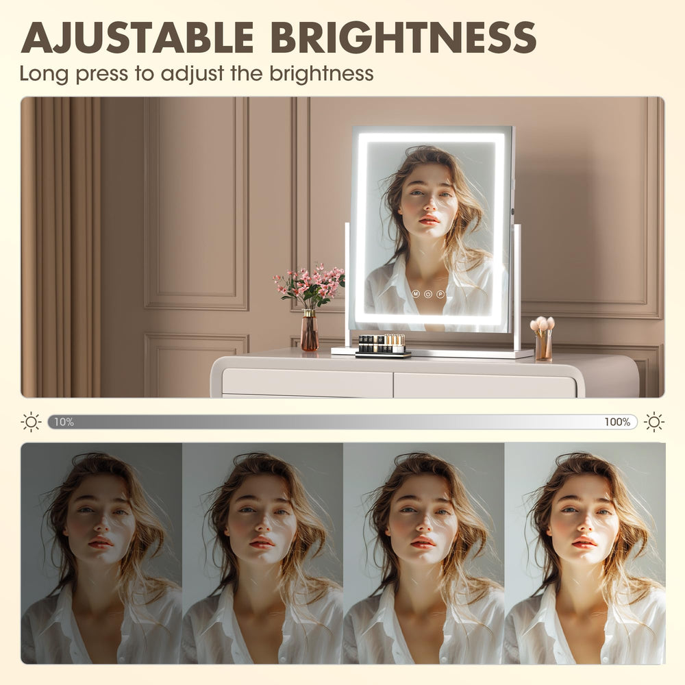 Hasipu vanity mirror USB charging port keeps devices powered during routines.