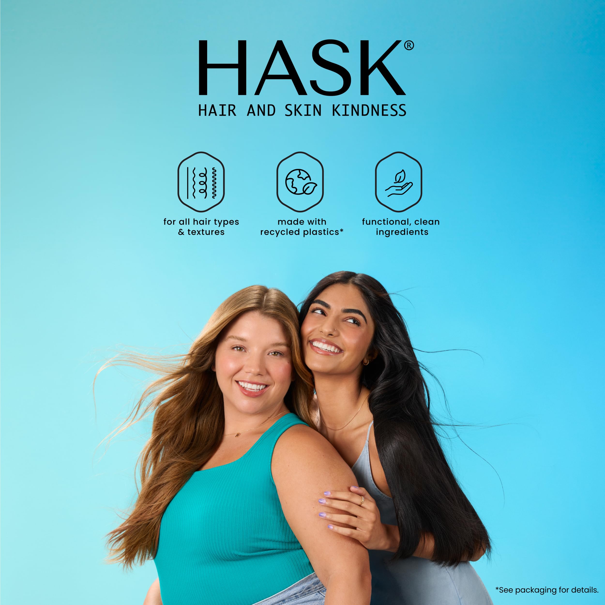 HASK aceite brillante: frasco compacto ideal para viajes y retoques.