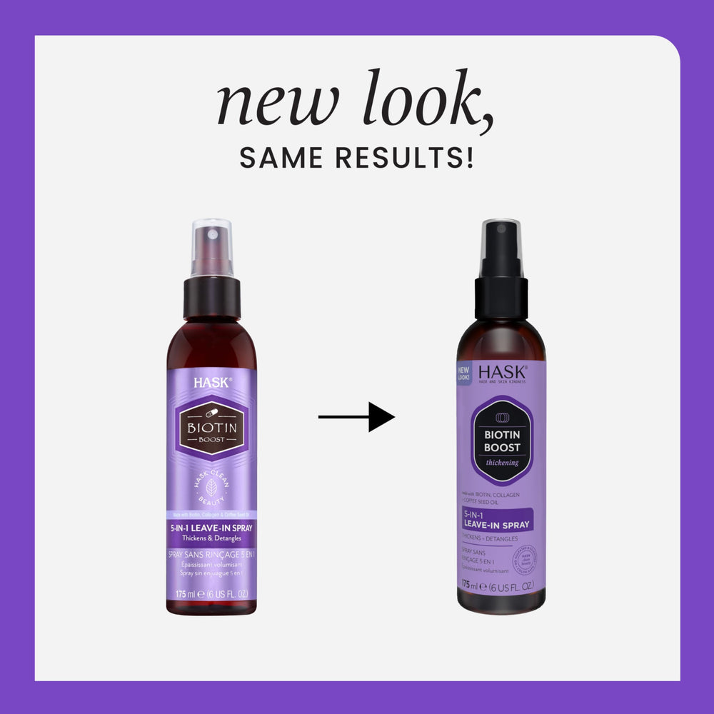 HASK Argan Oil 5-in-1 Leave-In Spray back view for daily frizz control.