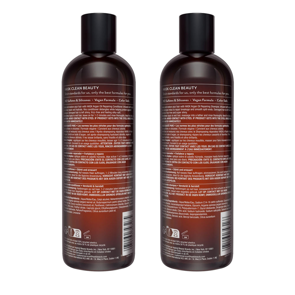 HASK Argan Oil Repairing Shampoo emphasized as color-safe care for vibrant hair