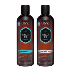 HASK Argan Oil Repairing Shampoo bottle showcasing nourishing formula for silky, frizz-free color-safe hair