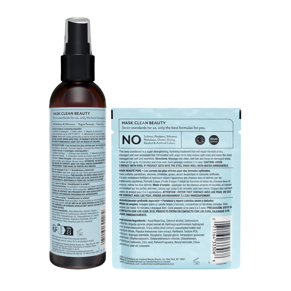 HASK Argan Oil sulfate-free and paraben-free labeling on packaging