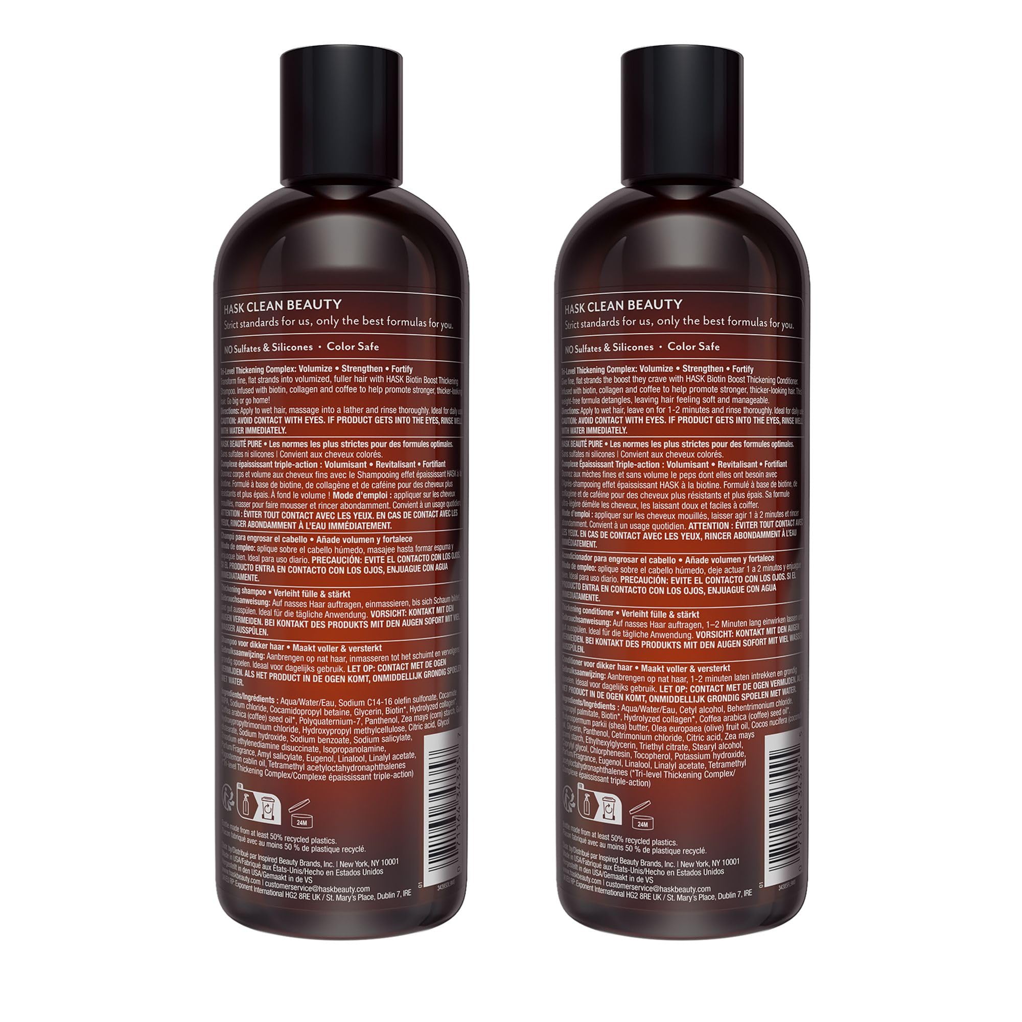 HASK Biotin Boost before-after style shot shows fuller-looking hair.