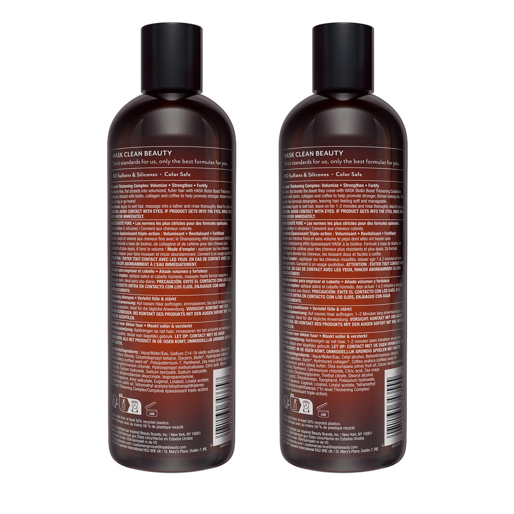 HASK Biotin Boost before-after style shot shows fuller-looking hair.