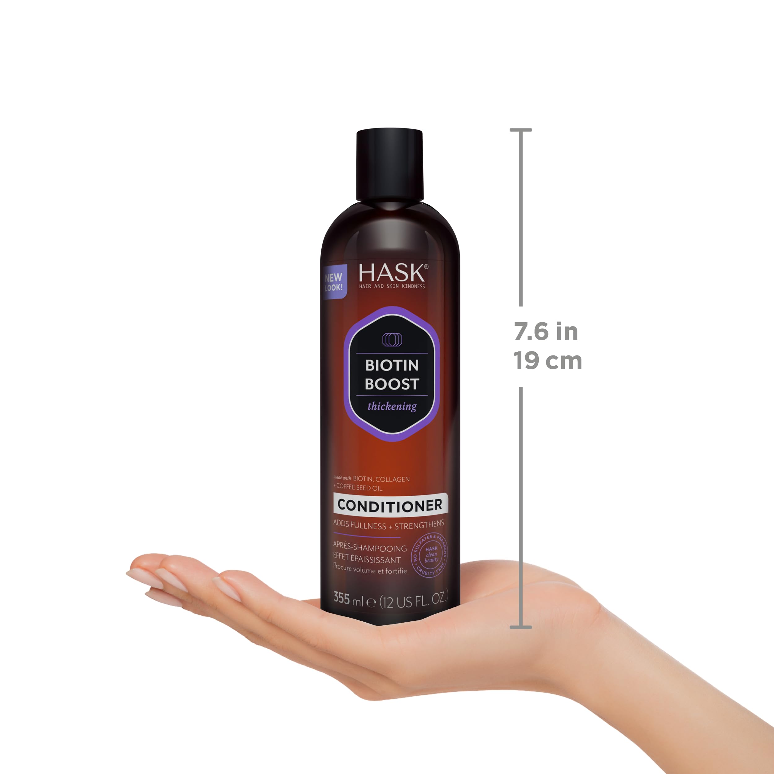 HASK Biotin Boost herbaceous scent bottle evokes refreshing sensory experience.