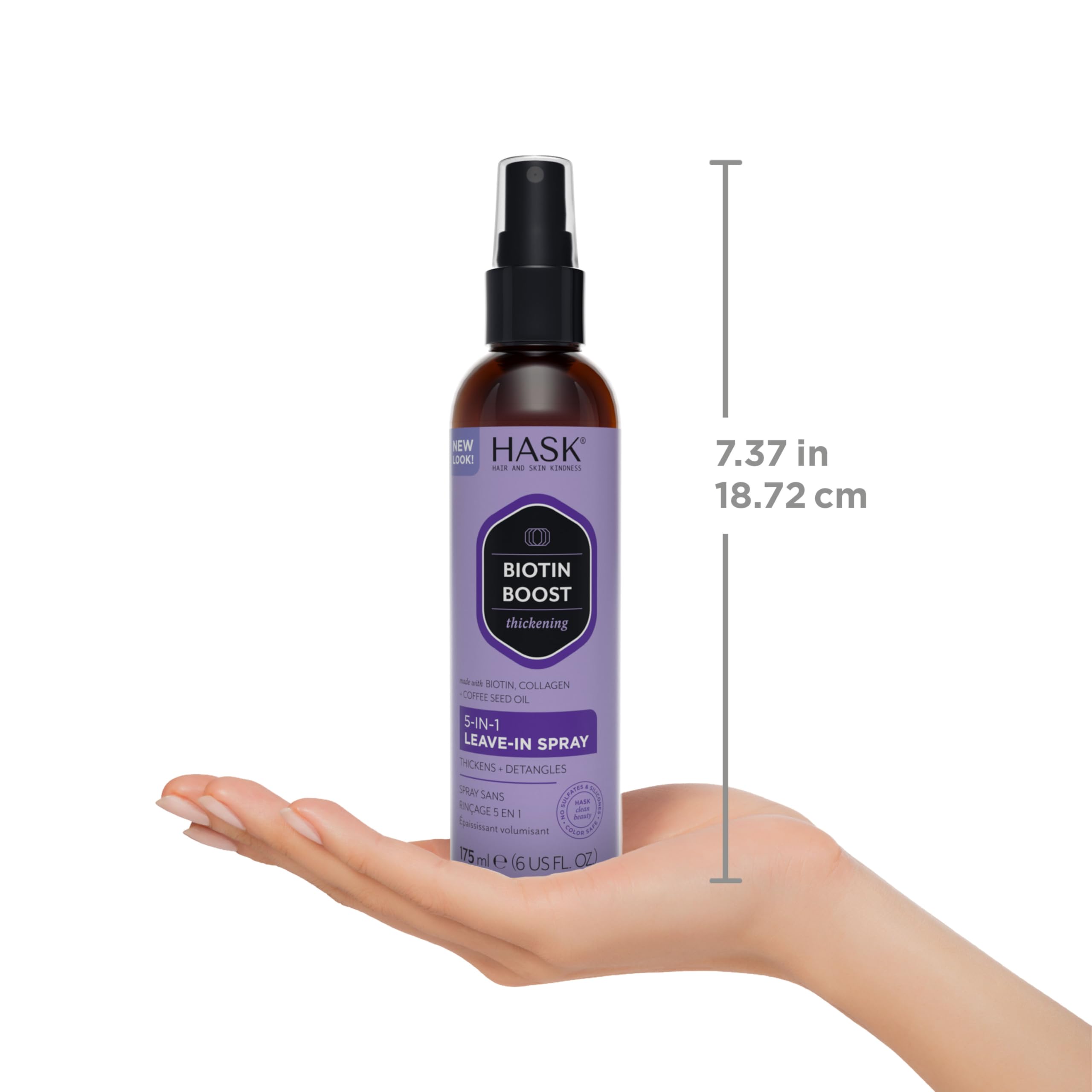 HASK Color-Safe label indicates suitability for color-treated hair.