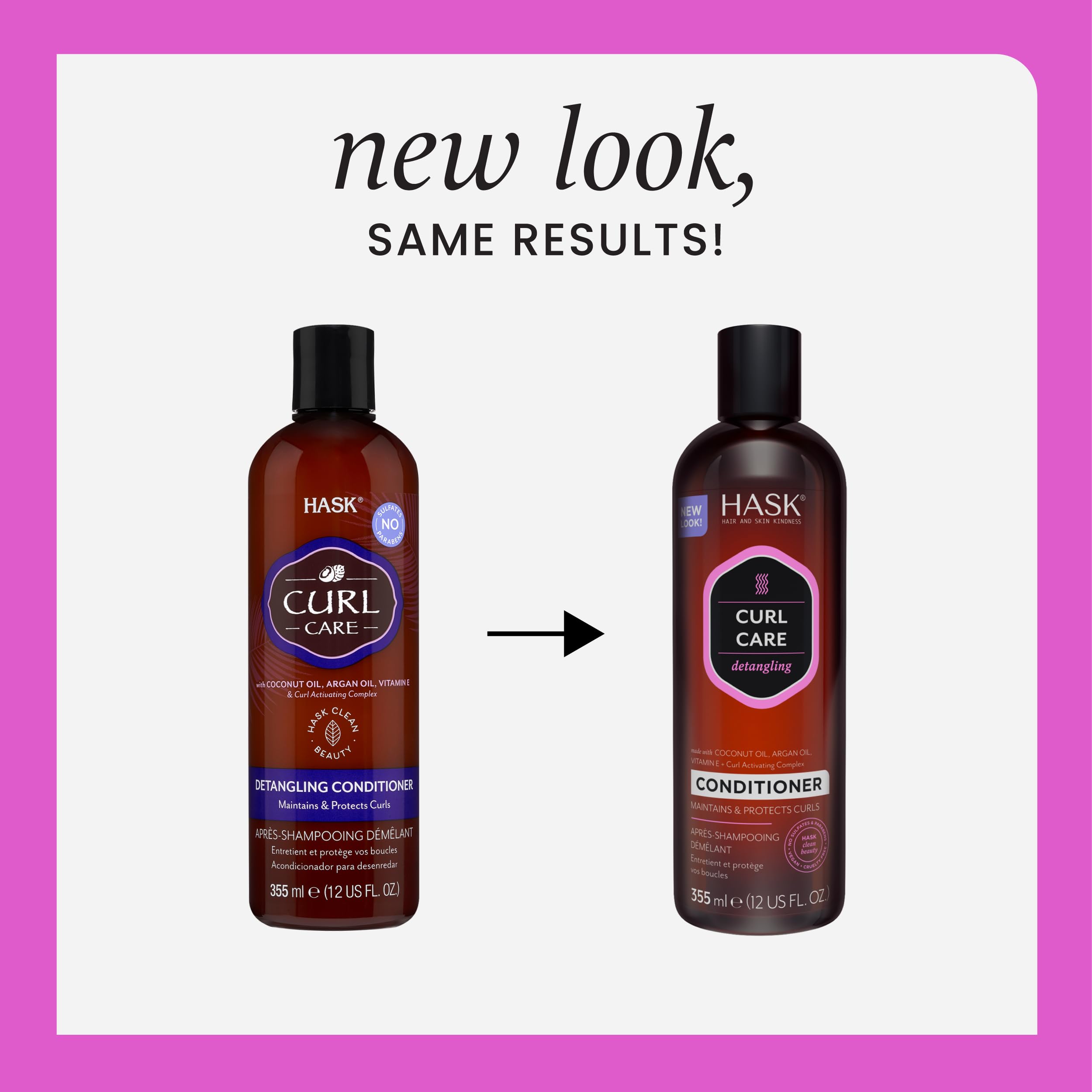 HASK curl care conditioner bottle—hydrating formula for defined curls