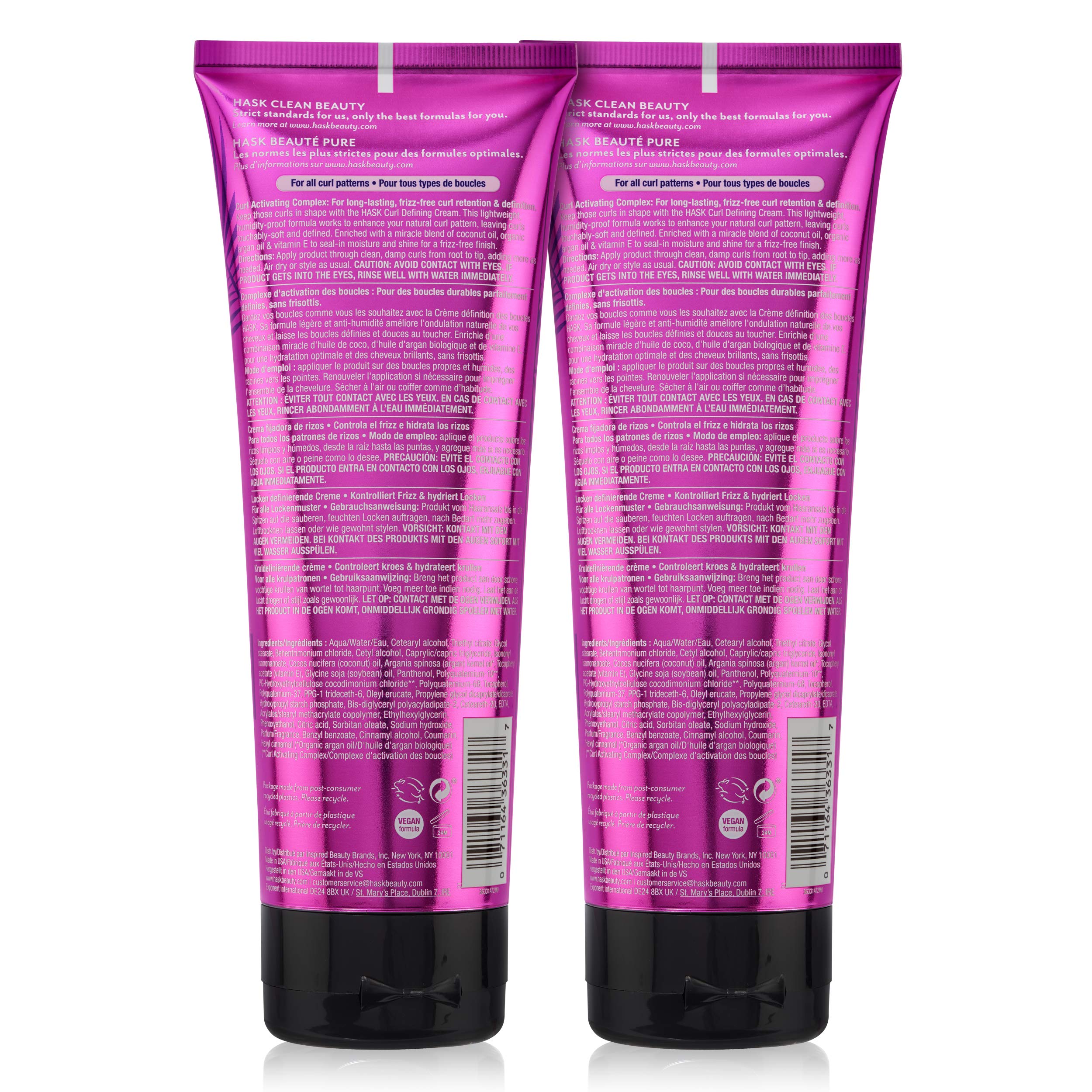 HASK Frizz-free curls closeup demonstrates lasting shine and smooth texture