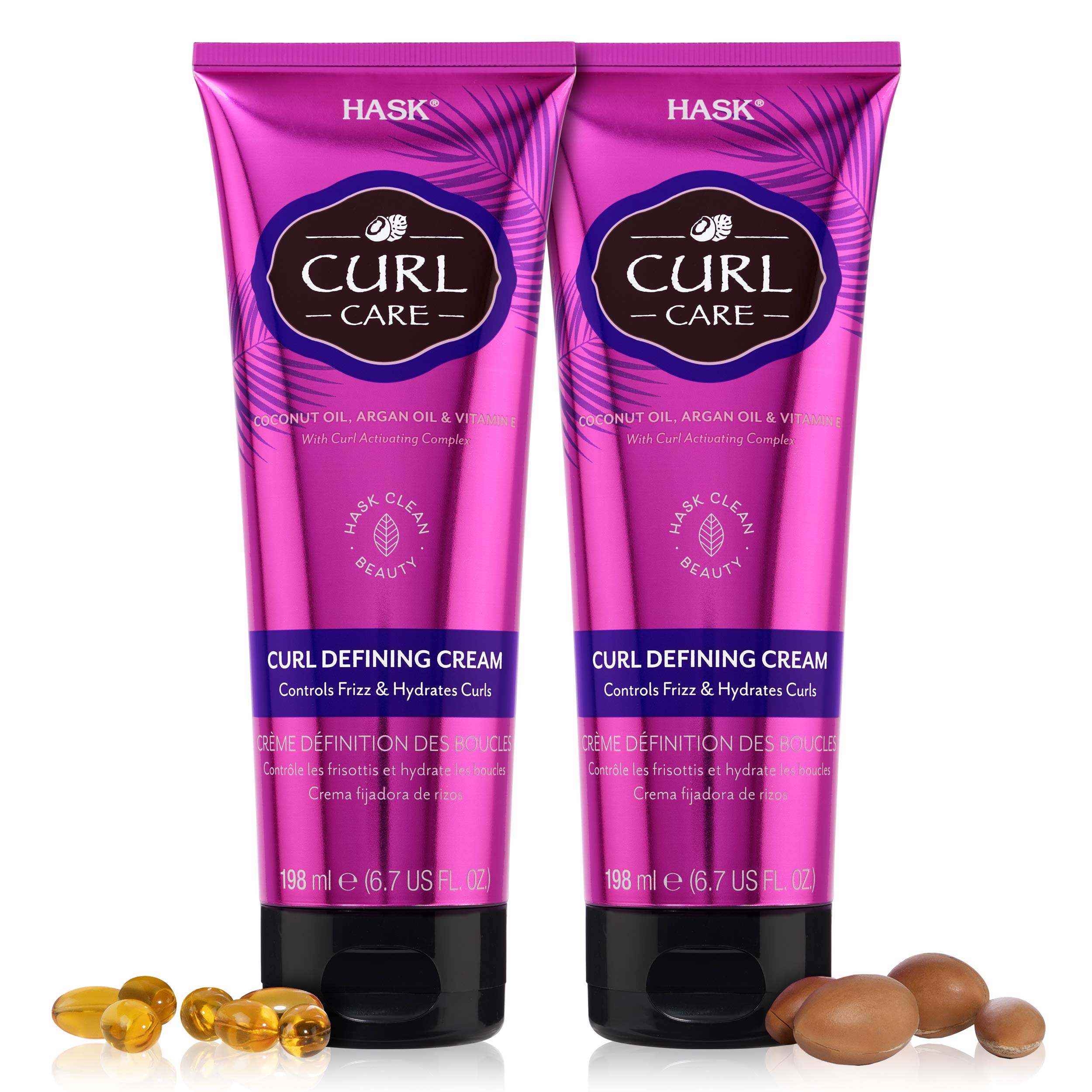 HASK Hair Cream Curl Care Bundle packshot shows vegan duo for defined curls