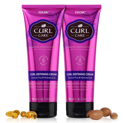 HASK Hair Cream Curl Care Bundle packshot shows vegan duo for defined curls