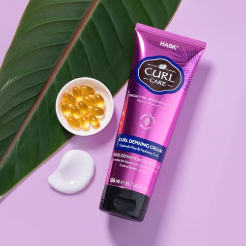 HASK Hair Cream Curl Care Bundle texture closeup highlights creamy formula for definition