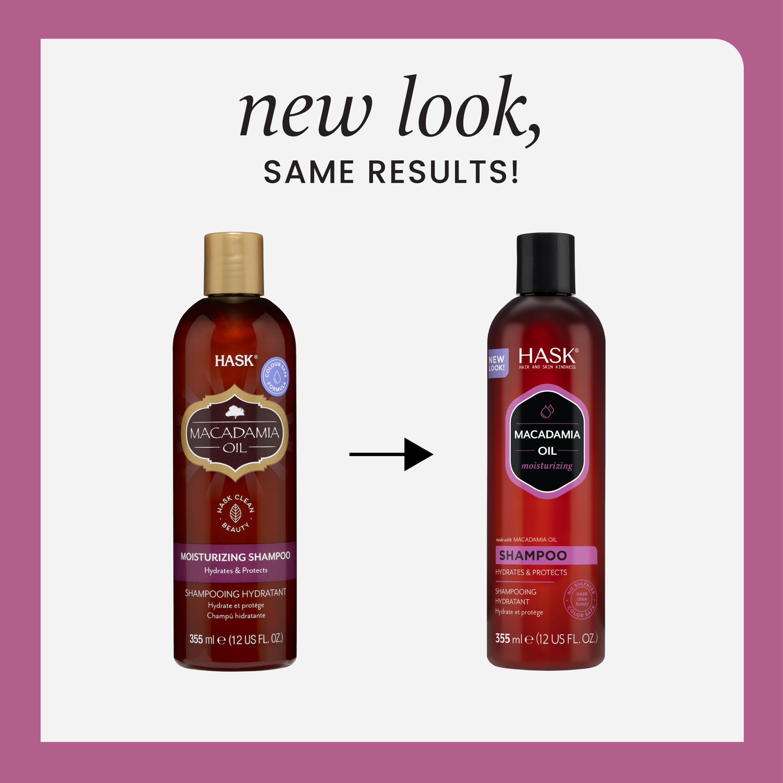 HASK Macadamia Oil Moisturizing Conditioner bottle emphasizes sealing moisture for smoother, softer strands.