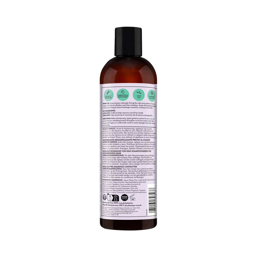 HASK Mega Slip detangled hair before washing shows reduced snags.