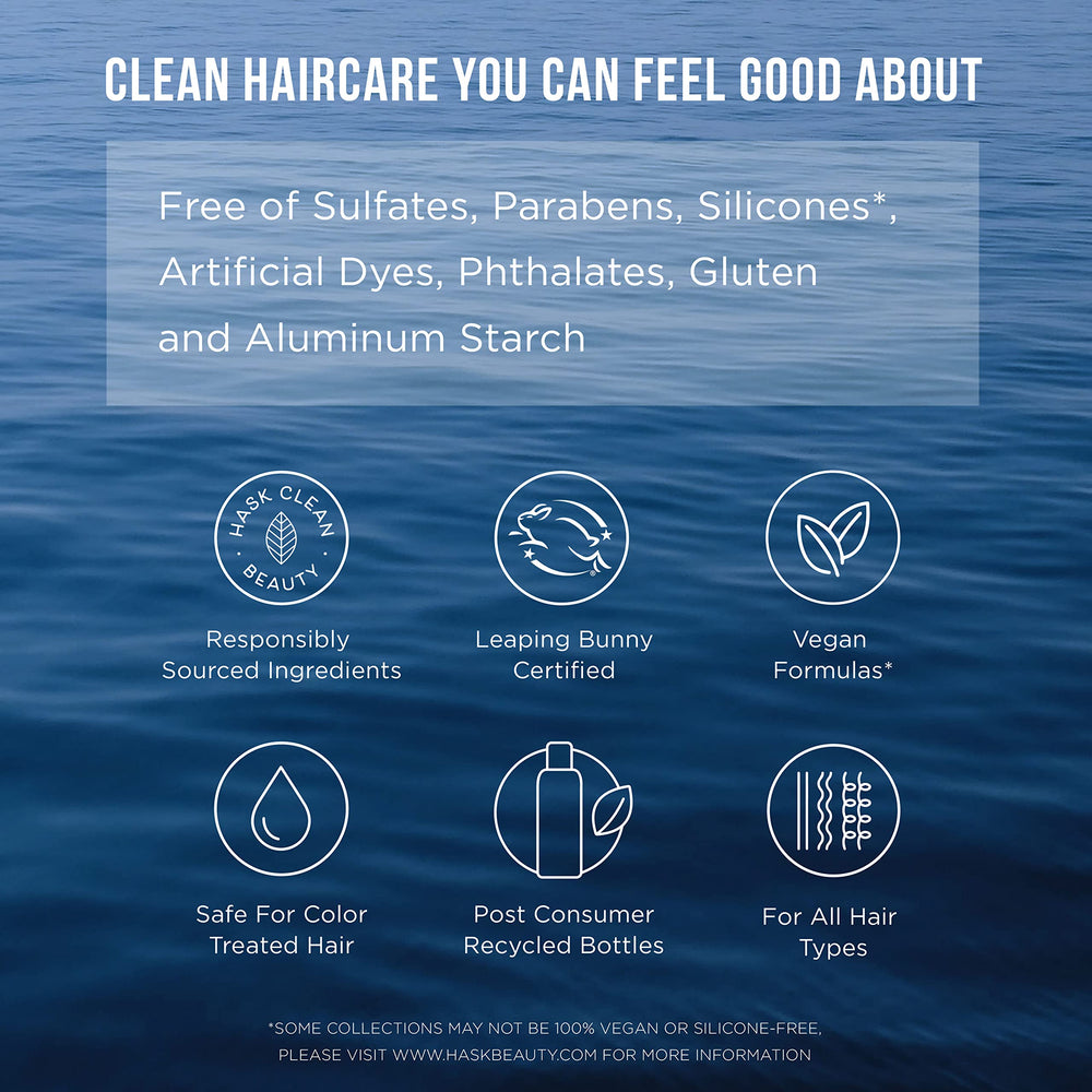 HASK color-safe shot suggests protection for color-treated hair while cleansing