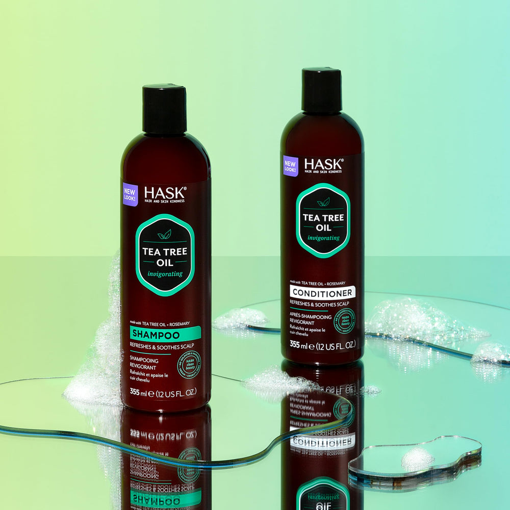 HASK hair after-use close-up shows healthy-looking shine.