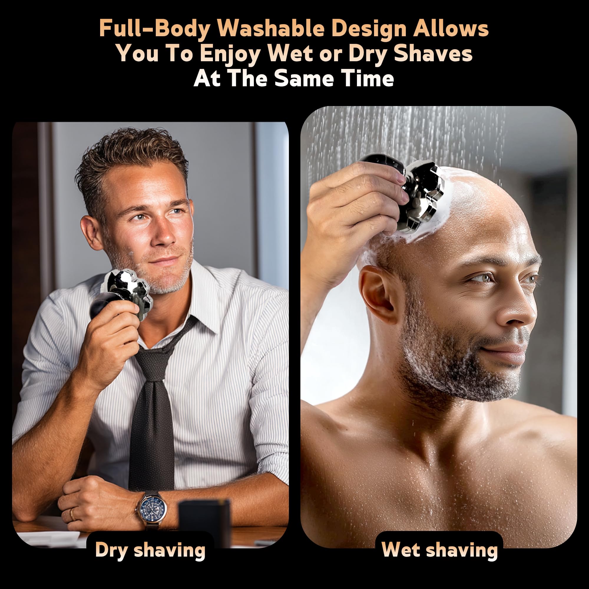 Haslife magnetic detachable head shaver enables easy-cleaning after use.