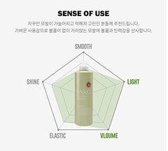 Hasuo Herbal Essential Shampoo foamy lather shown for gentle cleansing during shower.