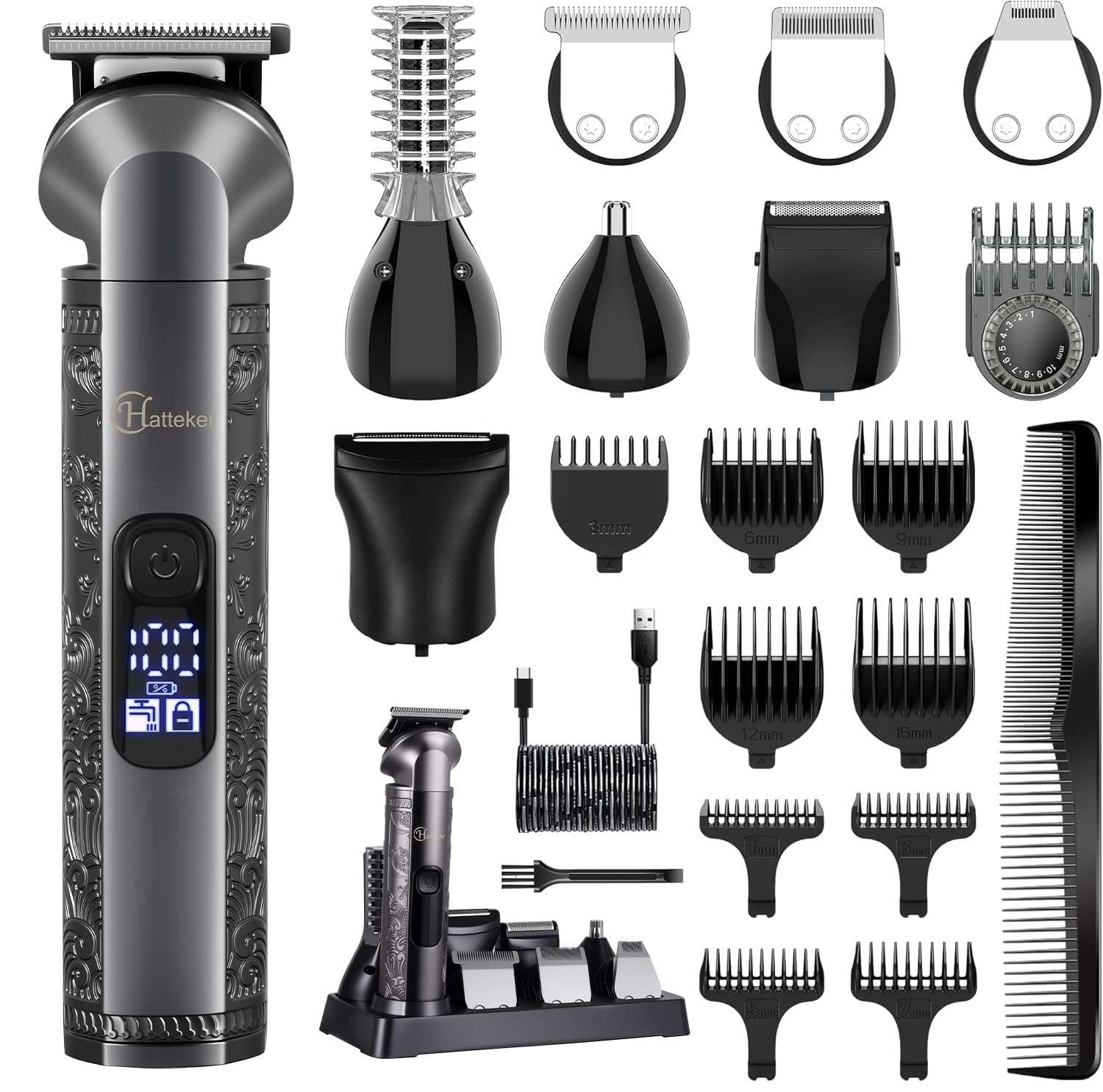 Hatteker 8-in-1 grooming kit full assembly for versatile home grooming
