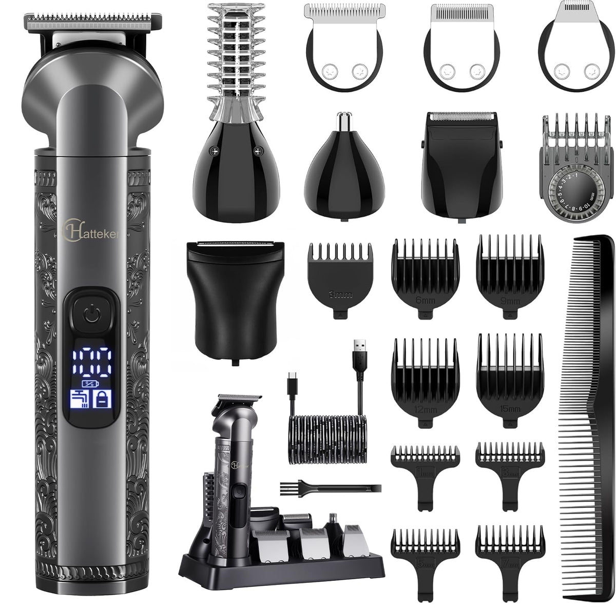 Hatteker 8-in-1 grooming kit full assembly for versatile home grooming