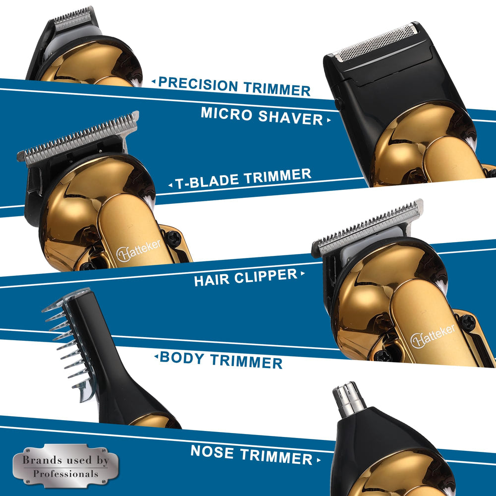 Hatteker beard trimmer kit nose ear attachment for safe hair removal.