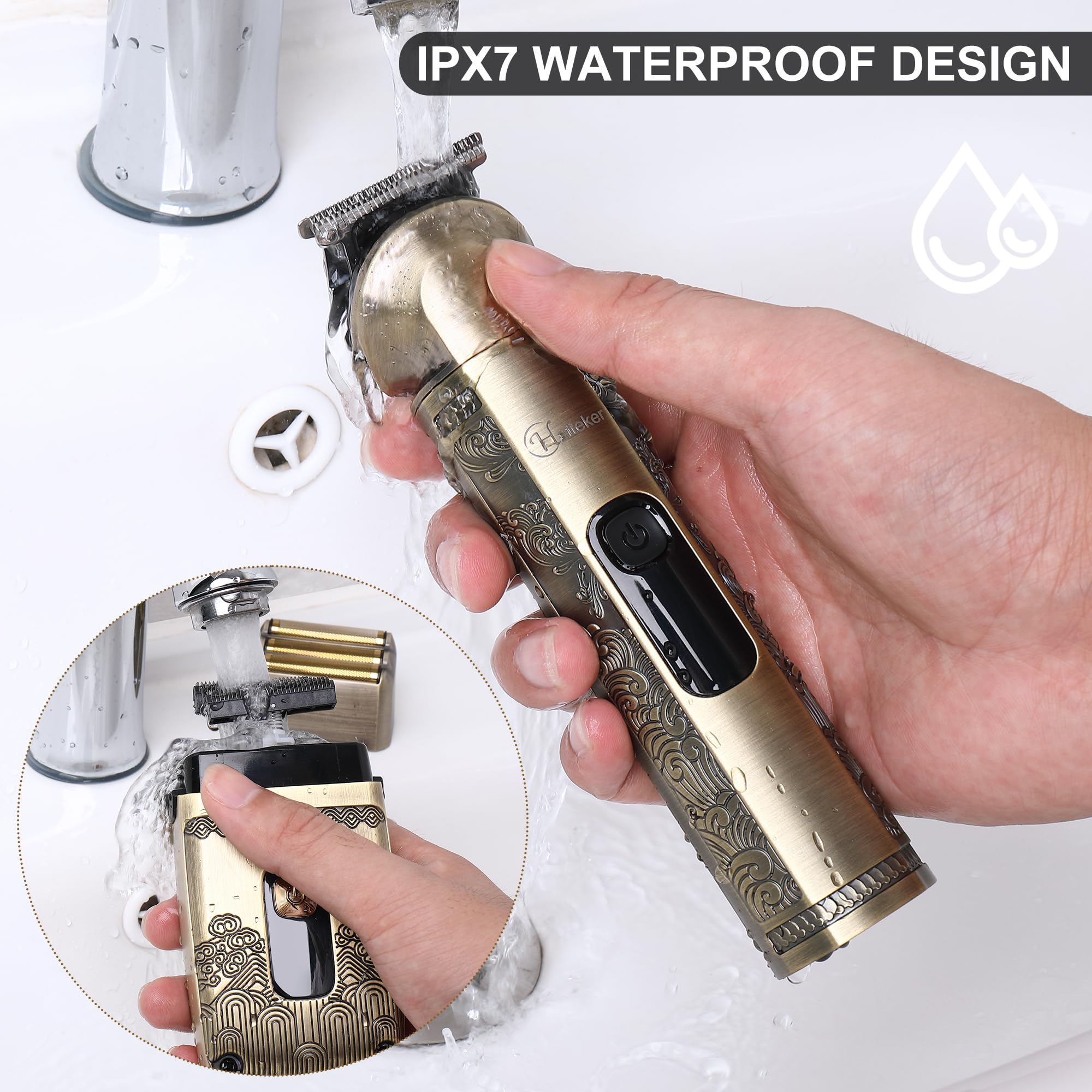 Hatteker IPX7 waterproof design for easy cleaning under water.