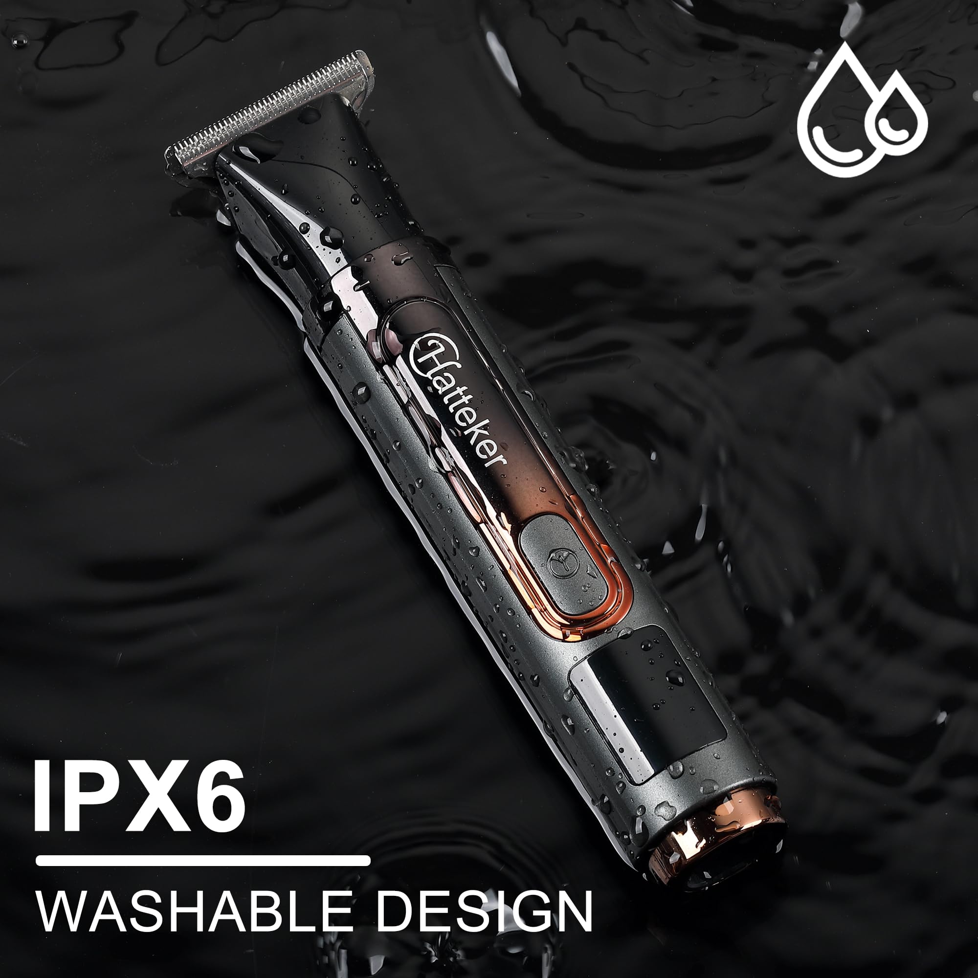Hatteker LED display on the shaver shows speed and battery status for precise control.