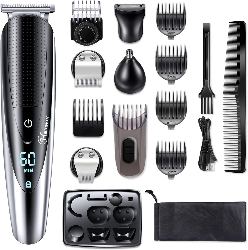 Hatteker men's beard trimmer main unit for versatile grooming and precise lines.
