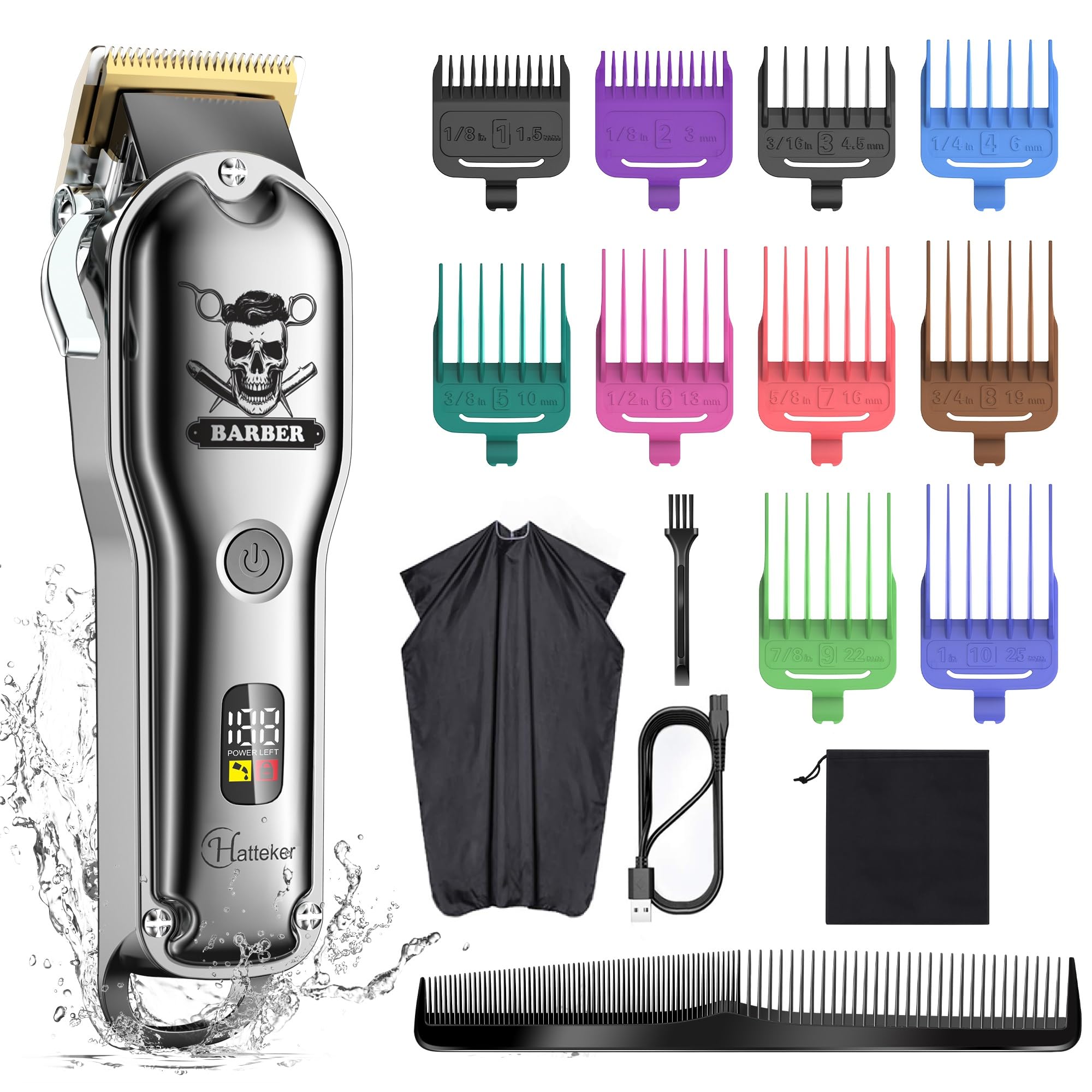 Hatteker Pro hair cutting kit close-up blade for precise trims.