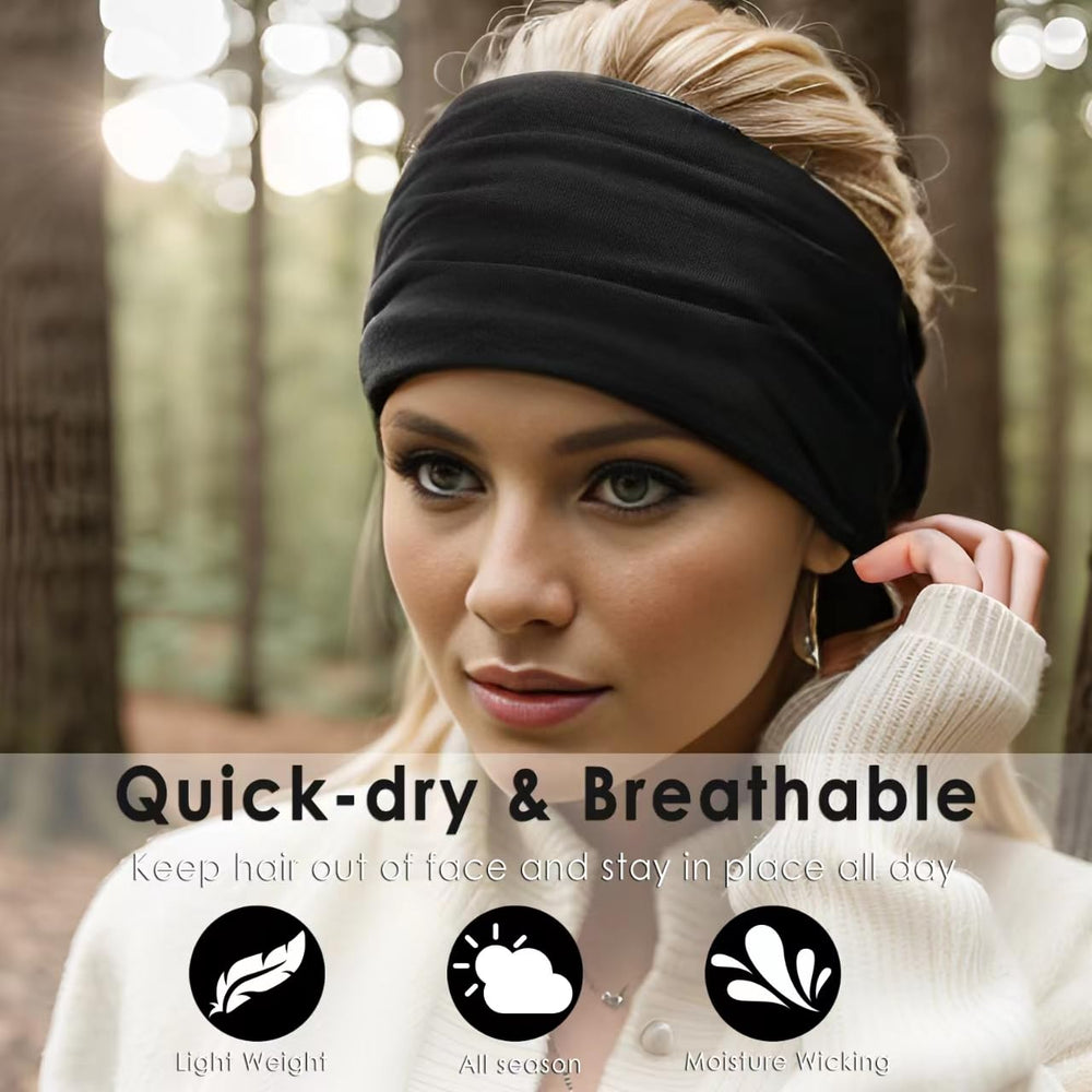 HAUHC breathable sweat-absorbent headbands ideal for yoga and skincare routines