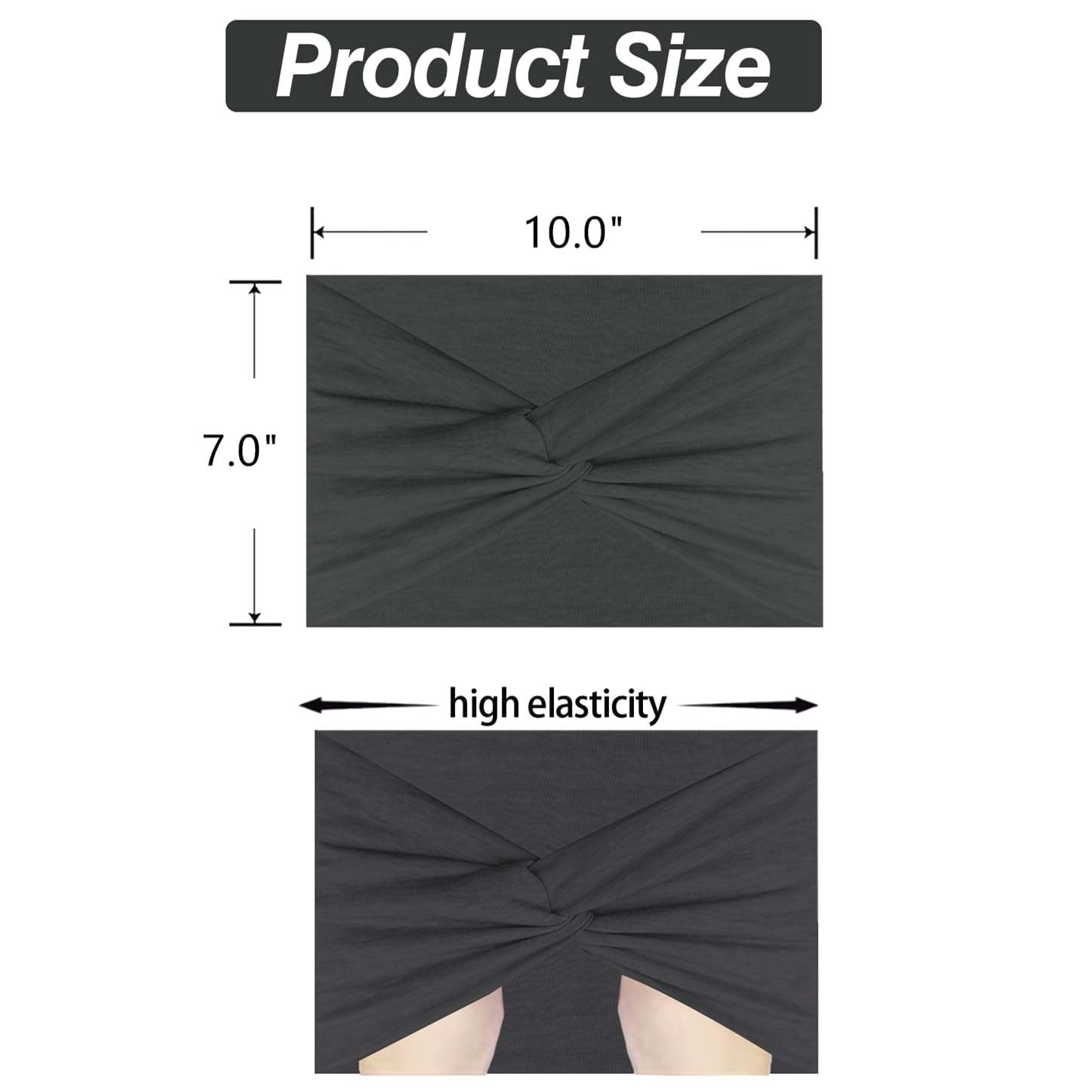 HAUHC headbands worn during workout or yoga suggests sweat absorption and secure fit.