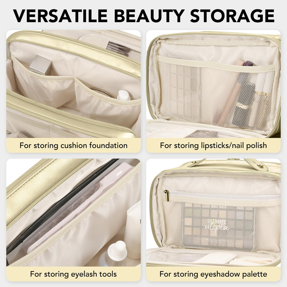 HauteHues multifunctional makeup travel bag suits cosmetics, toiletries, or daily storage.