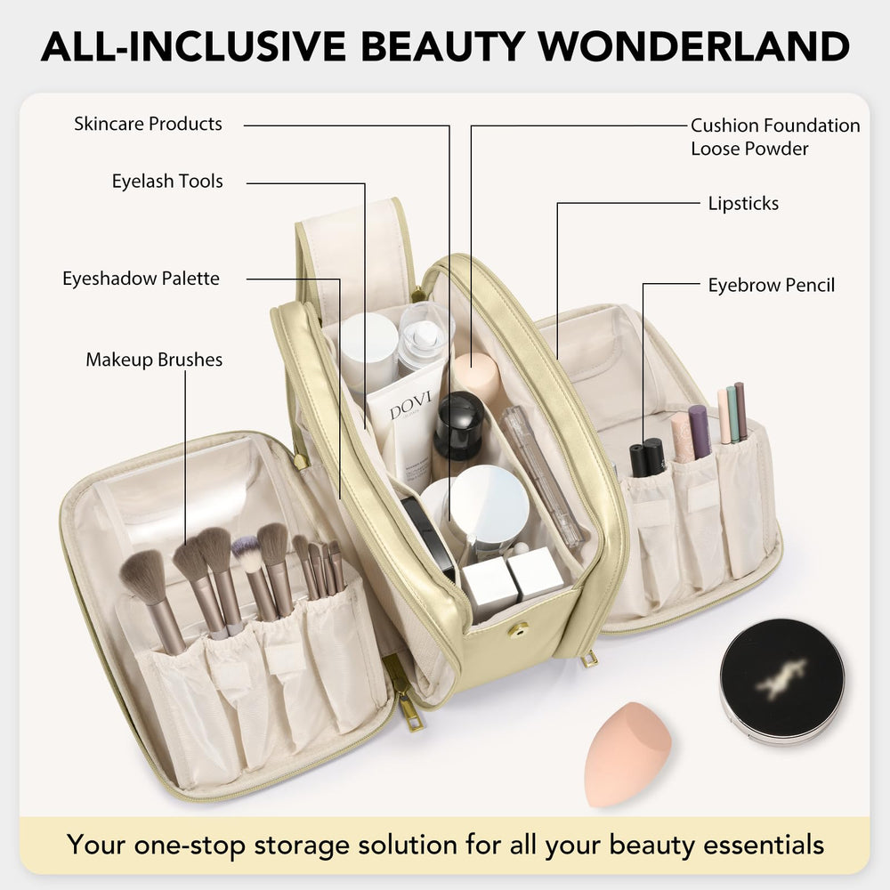 HauteHues PU leather waterproof surface protects contents during travel.