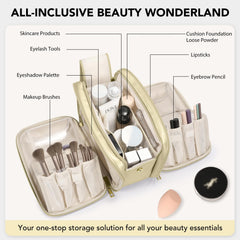 HauteHues PU leather waterproof surface protects contents during travel.