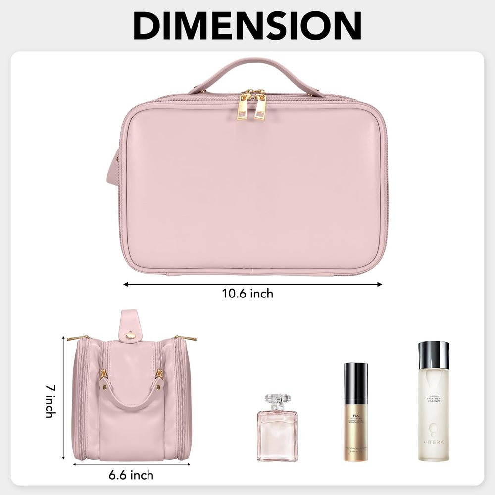 HauteHues Travel Makeup Bag brush holder stand-up keeps brushes organized
