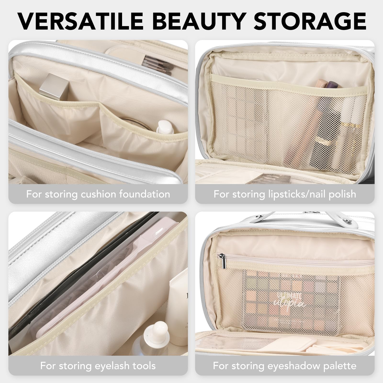 HauteHues free-standing design allows standing storage on a vanity.